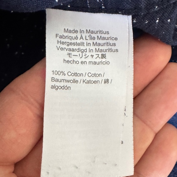 J. Crew Factory Men's M Slim Marled Cotton Button Down Shirt Navy Preppy Office - Picture 7 of 14